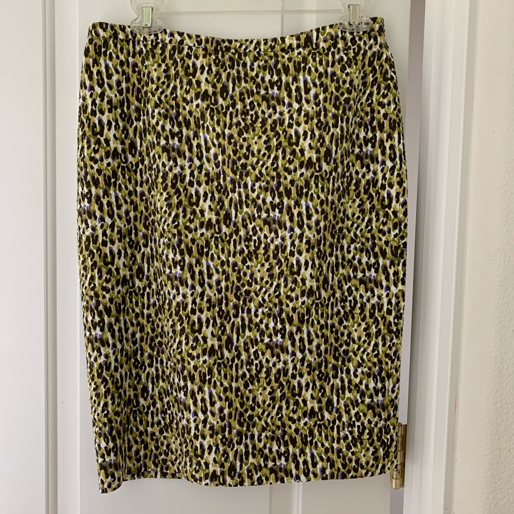 Jcrew animal print pencil skirt